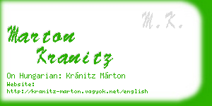 marton kranitz business card